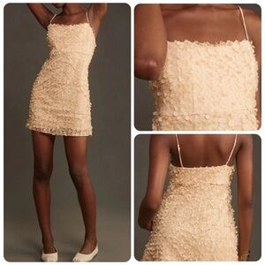 Anthropologie | 3D Floral Embellished Mini Dress